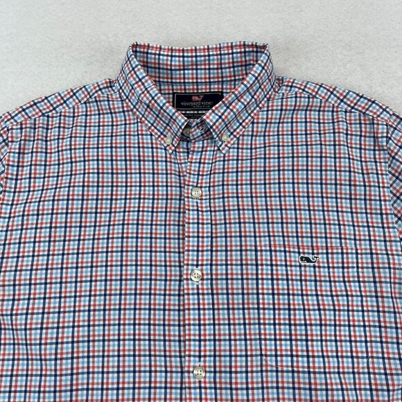 Vineyard Vines Button Down Shirt Medium Men's Slim Fit Tucker Shirt Plaid - Picture 2 of 10